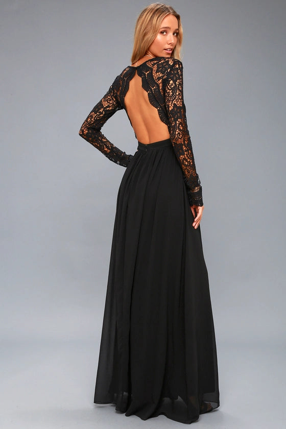 Black Long Sleeve Lace Dresses